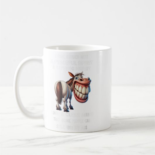 Pferd habe ich mit einem Friedlichen Geist beschlo Kaffeetasse (Links)