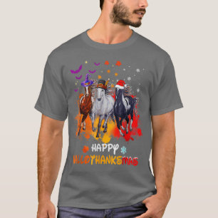 Pferd Halloween und frohe Weihnachten Happy Hallot T-Shirt