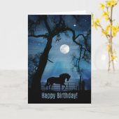 Pferd Happy Birthday Card, Wünsche verwirklichen Karte (Gelbe Blume)