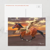 Pferd & Hawk Sonnenaufgang Postkarte (Vorne/Hinten)