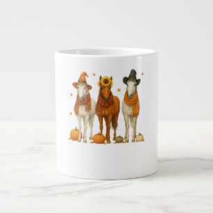 Pferd Herbst Western Herbst Pferd mit Blättern Jumbo-Tasse