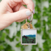 Pferd hinter Zaun Schlüsselanhänger (Hand)