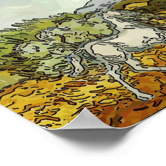 Pferd, Homage Van Gogh Poster (Ecke)