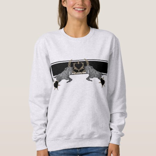 Pferd Horse Heart Laurel wreath Ährenkranz Sweatshirt (Vorderseite)