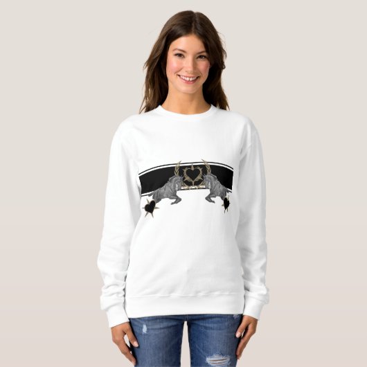 Pferd Horse Heart Laurel wreath Ährenkranz Sweatshirt (Vorne ganz)