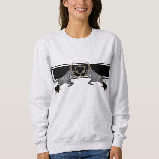 Pferd Horse Heart Laurel wreath Ährenkranz Sweatshirt (Vorderseite)