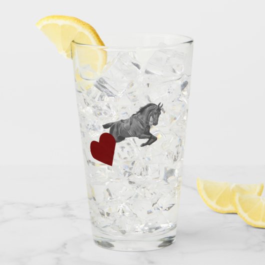 Pferd – Horse neon-pink Glas (Vorderseite Ice)