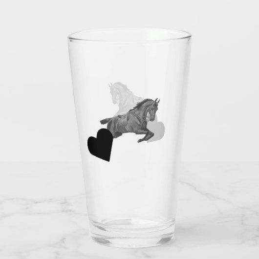 Pferd – Horse neon-pink Glas (Rückseite)