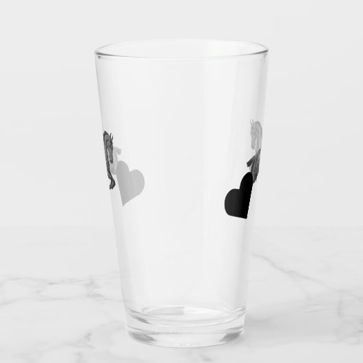 Pferd – Horse neon-pink Glas (Rechts)