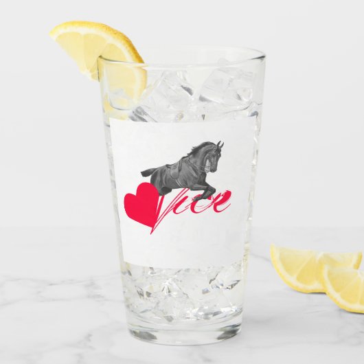 Pferd – Horse neon-pink Glas (Vorderseite Ice)