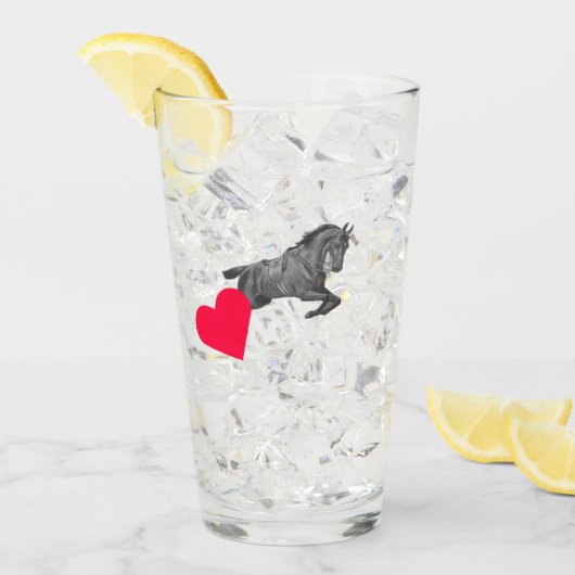 Pferd – Horse neon-pink Glas (Vorderseite Ice)