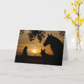 Pferd Hund Katze Vögel Leer Karte (Gelbe Blume)