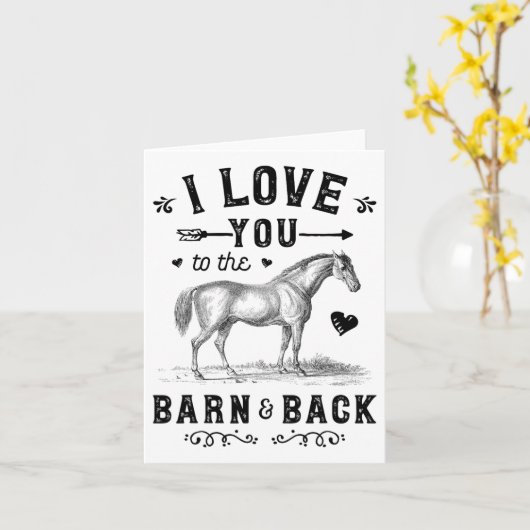 Pferd ich Liebe Sie zum Stall und zurück Mädchen H Karte (Gelbe Blume)
