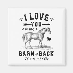 Pferd ich Liebe Sie zum Stall und zurück Mädchen H Magnet