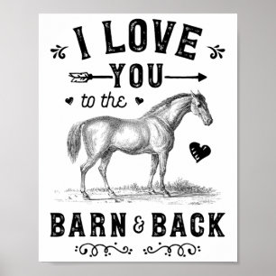 Pferd ich Liebe Sie zum Stall und zurück Mädchen H Poster
