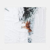 PFERD IM FALLENDEN SCHNEE FLEECEDECKE (Vorderseite (Horizontal))