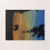 Pferd im farbigen Himmel und im Eichenbaum Puzzle (Horizontal)