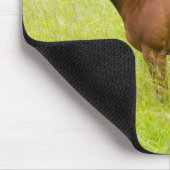 Pferd im Frühlingsfeld Mousepad (Ecke)