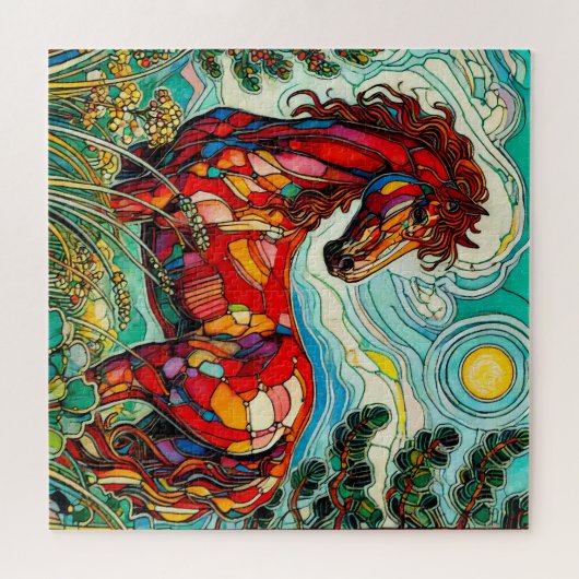 Pferd im Gras 600 Stück Puzzle (Horizontal)