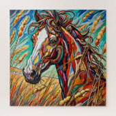 Pferd im Gras 600 Stück Puzzle (Vertikal)