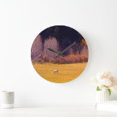 Pferd im Herbst I Große Wanduhr (Zuhause)