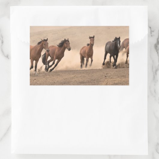 Pferd im Herbst II Rechteckiger Aufkleber (Tasche)