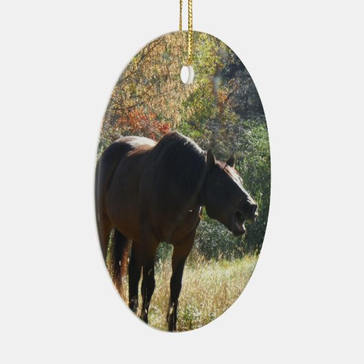 Pferd im Herbst Keramik Ornament (Rechts)