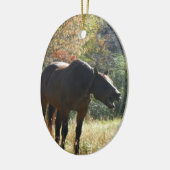Pferd im Herbst Keramik Ornament (Links)
