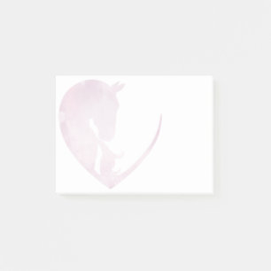 Pferd im Herzen - Rosa Post-it Klebezettel