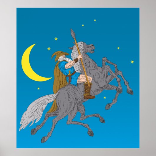 Pferd im Himmelspender Poster (Vorne)