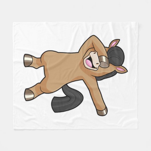Pferd im Hip Hop Dance Dab Fleecedecke (Vorderseite (Horizontal))