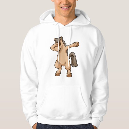 Pferd im Hip Hop Dance Dab Hoodie (Vorderseite)