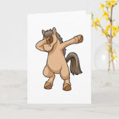 Pferd im Hip Hop Dance Dab Karte (Gelbe Blume)