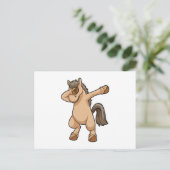 Pferd im Hip Hop Dance Dab Postkarte (Stehend Vorderseite)