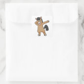 Pferd im Hip Hop Dance Dab Quadratischer Aufkleber (Tasche)
