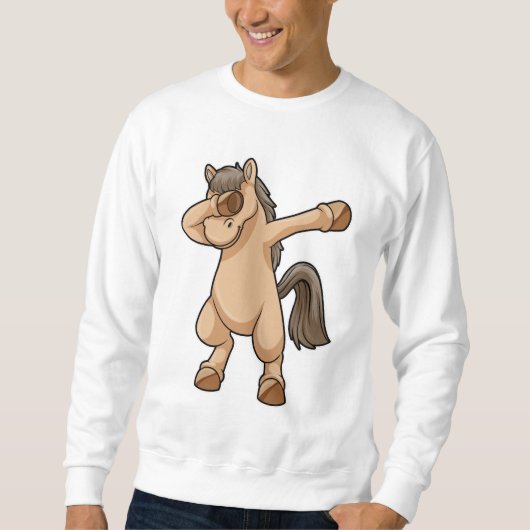 Pferd im Hip Hop Dance Dab Sweatshirt (Vorderseite)