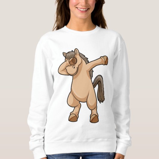 Pferd im Hip Hop Dance Dab Sweatshirt (Vorderseite)
