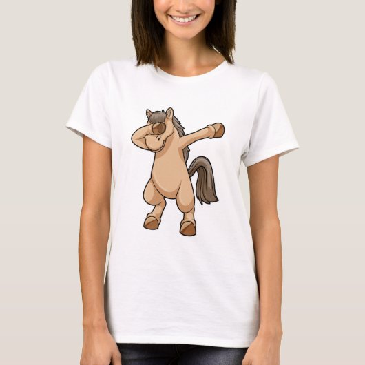 Pferd im Hip Hop Dance Dab T-Shirt (Vorderseite)