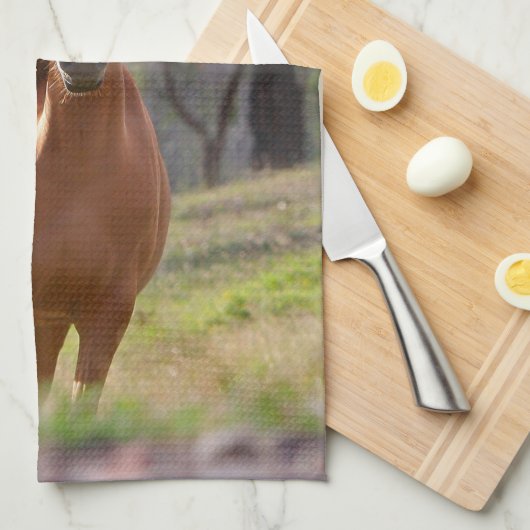 Pferd im Holz Handtuch (Viertel Falte)