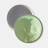 Pferd im Kreis - Grünes Magnet (Vorderseite/Rückseite)