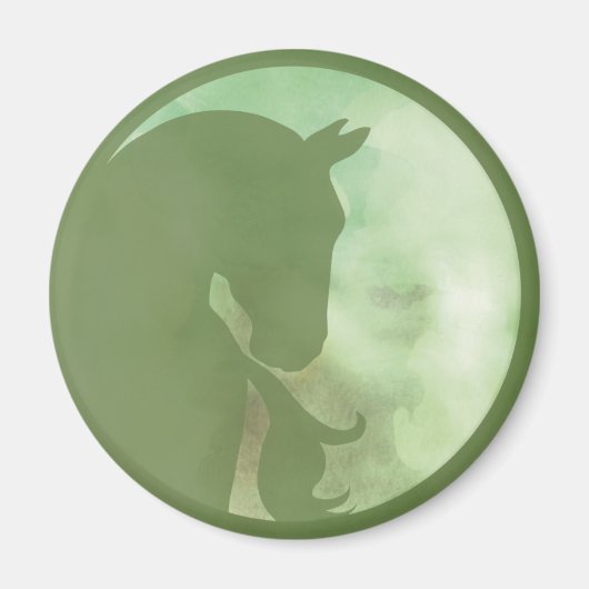 Pferd im Kreis - Grünes Magnet (Vorne)