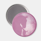 Pferd im Kreis - rosa Magnet (Vorderseite/Rückseite)