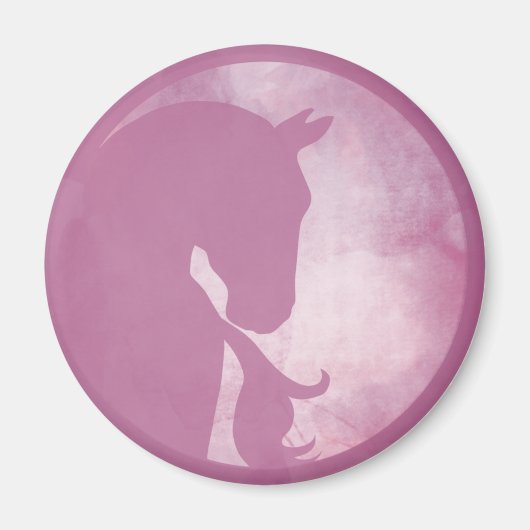 Pferd im Kreis - rosa Magnet (Vorne)