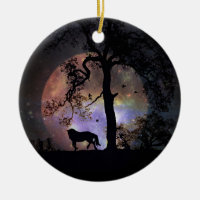 Pferd im Mond Weihnachtsschmuck