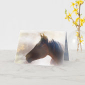 Pferd im nebeligen Beileid Karte (Gelbe Blume)