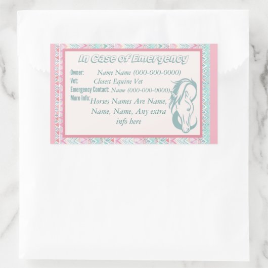 Pferd im Notfall Rechteckiger Aufkleber (Tasche)