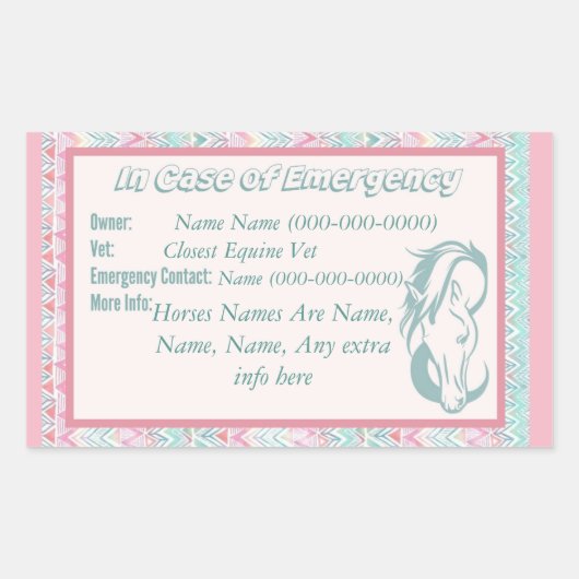 Pferd im Notfall Rechteckiger Aufkleber (Vorderseite)