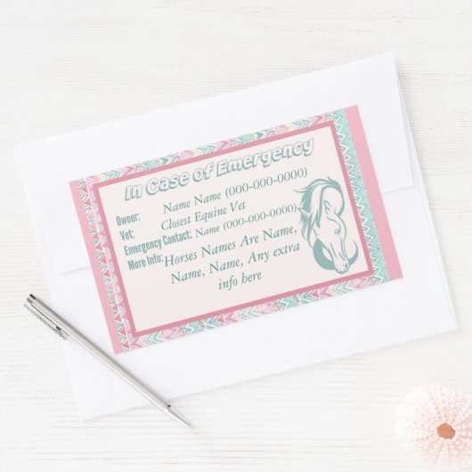Pferd im Notfall Rechteckiger Aufkleber (Umschlag)