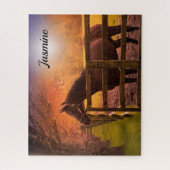 Pferd im Paddock personalisiert Puzzle (Vertikal)