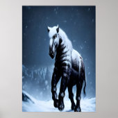 Pferd im Schnee | AI Art Poster (Vorne)